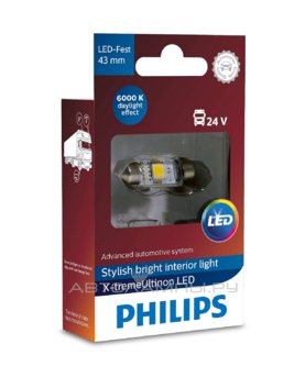  Philips C5W LED Festoon T10,5x43 X-tremeVision LED 24V 1W (1 .)